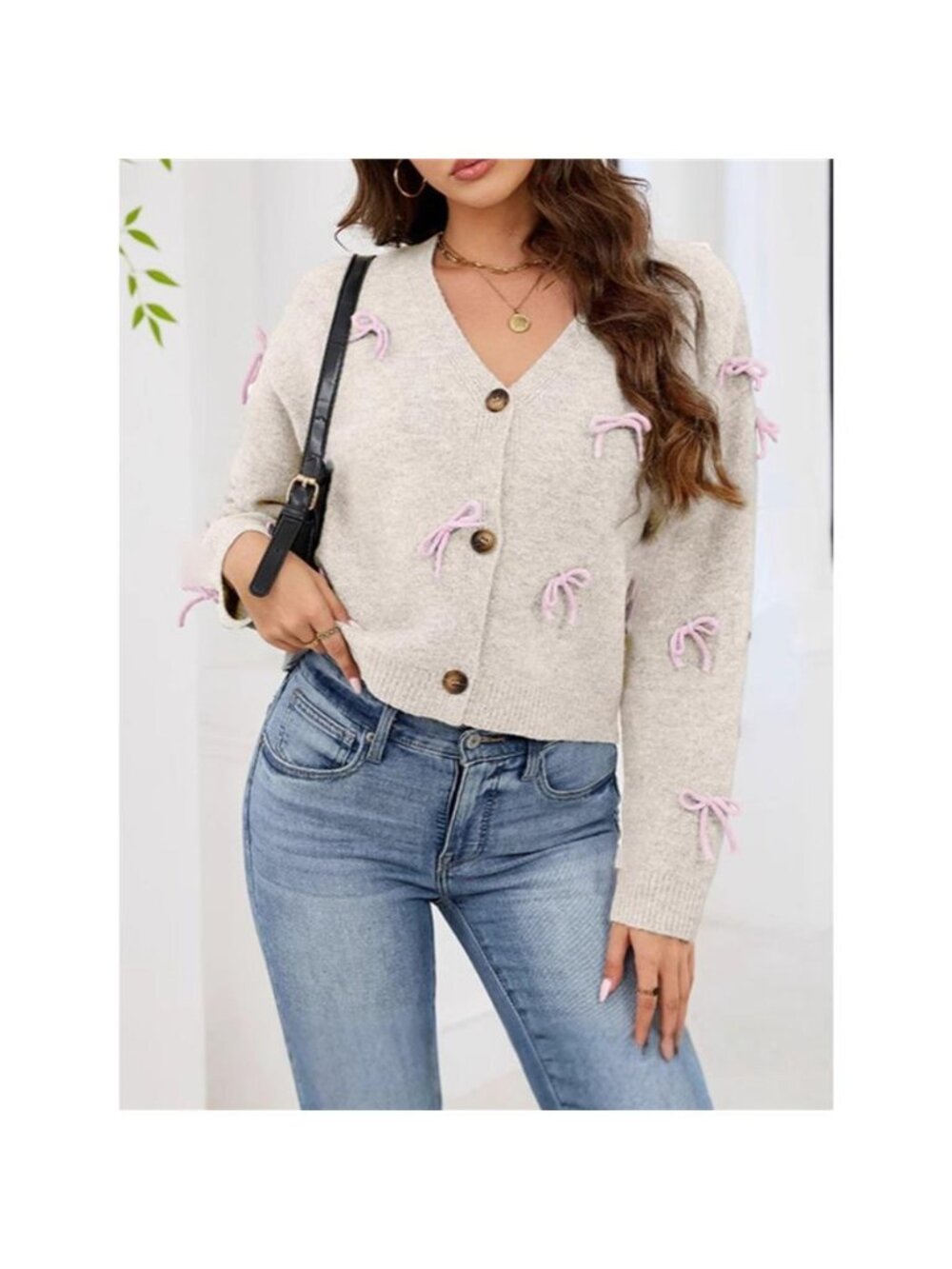 Bow Button Up Cardigan - Picture 13 of 14